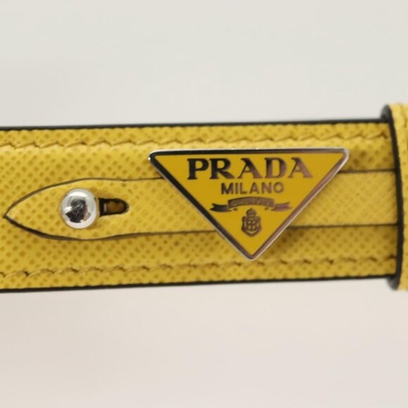 PRADA Key Holder Leather Yellow Auth - Picture 11 of 11